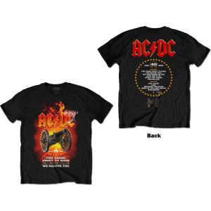 AC/DC Unisex T-Shirt: FTATR 40th Flaming (Back Print) XL