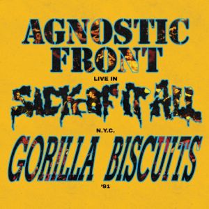 AGNOSTIC FRONT / GORILLA BISCUITS / SICK OF IT ALL - Live In N.Y.C. '91 LP UUSI Wargod LTD GALAXY vinyl