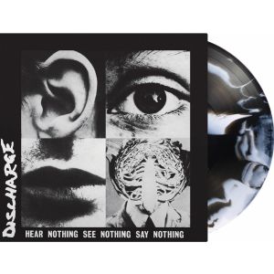 DISCHARGE - Hear Nothing See Nothing Say Nothing LP UUSI Music On Vinyl LTD 1000 numbered Black/White Swirl Vinyl