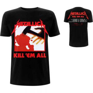 Metallica Unisex T-Shirt: Kill 'Em All Tracks (Black) (Back Print) (X-Large)