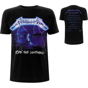 Metallica Unisex T-Shirt: Ride The Lightning Tracks (Back Print) (XX-Large)