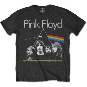 Pink Floyd Unisex T-Shirt: Dark Side of the Moon Band & Pulse (Charcoal Grey) (X-Large)